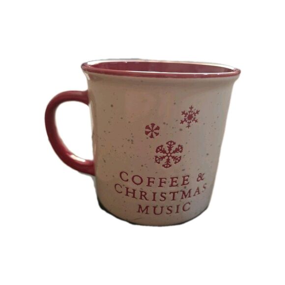Coffee And Christmas Music Campfire Mug Red White - Picture 2 of 4